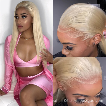 ISEE Wholesale 13X4 Pre Plucked Transparent Lace Front Wig Human Hair,Blonde 613 HD Full Lace Human Hair Wig For Black Women